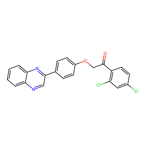 1-(2,4-Dichlorophenyl)-2-[4-(quinoxalin-2-yl)phenoxy]ethanone structure