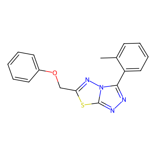 3-(2-Methylphenyl)-6-(phenoxymethyl)[1,2,4]triazolo[3,4-b][1,3,4]thiadiazole structure