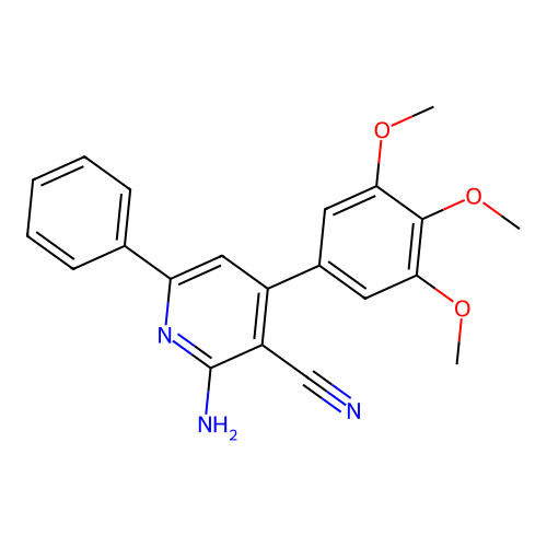 2-Amino-6-phenyl-4-(3,4,5-trimethoxyphenyl)pyridine-3-carbonitrile structure