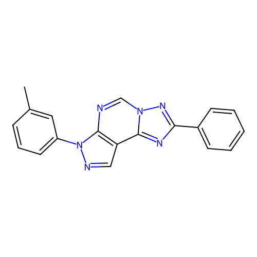 2-phenyl-7-(m-tolyl)-7H-pyrazolo[4,3-e][1,2,4]triazolo[1,5-c]pyrimidine structure