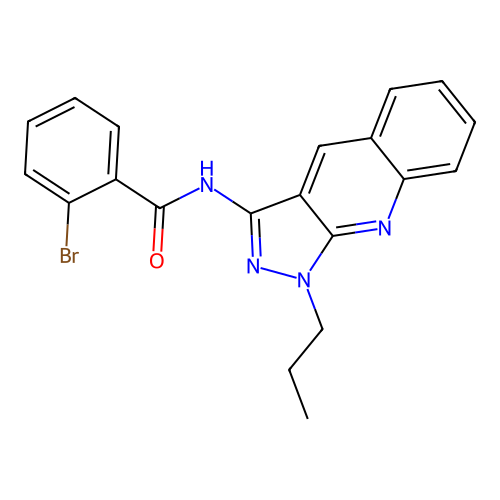 2-bromo-N-(1-propyl-1H-pyrazolo[3,4-b]quinolin-3-yl)benzamide structure