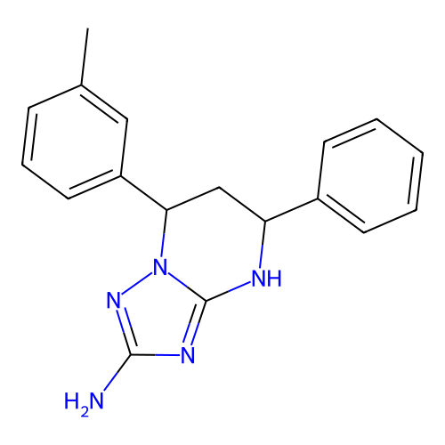7-(3-methylphenyl)-5-phenyl-4,5,6,7-tetrahydro[1,2,4]triazolo[1,5-a]pyrimidin-2-amine structure
