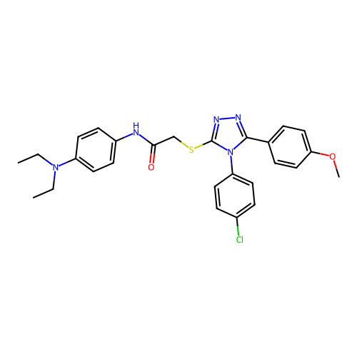 2-{[4-(4-chlorophenyl)-5-(4-methoxyphenyl)-4H-1,2,4-triazol-3-yl]sulfanyl}-N-[4-(diethylamino)phenyl]acetamide structure
