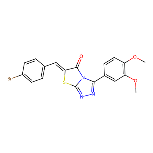 (6Z)-6-(4-bromobenzylidene)-3-(3,4-dimethoxyphenyl)[1,3]thiazolo[2,3-c][1,2,4]triazol-5(6H)-one structure