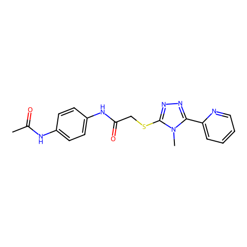 N-(4-acetamidophenyl)-2-((4-methyl-5-(pyridin-2-yl)-4H-1,2,4-triazol-3-yl)thio)acetamide structure