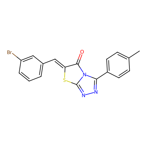 (Z)-6-(3-bromobenzylidene)-3-(p-tolyl)thiazolo[2,3-c][1,2,4]triazol-5(6H)-one structure