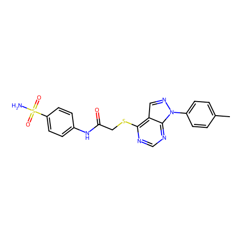 2-[1-(4-methylphenyl)pyrazolo[3,4-d]pyrimidin-4-yl]sulfanyl-N-(4-sulfamoylphenyl)acetamide structure