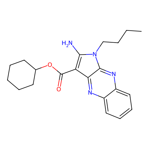cyclohexyl 2-amino-1-butyl-1H-pyrrolo[2,3-b]quinoxaline-3-carboxylate structure