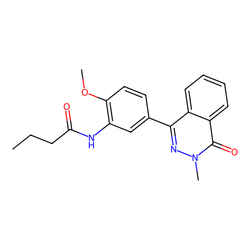 N-[2-methoxy-5-(3-methyl-4-oxophthalazin-1-yl)phenyl]butanamide structure