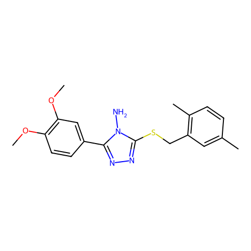 3-(3,4-dimethoxyphenyl)-5-((2,5-dimethylbenzyl)thio)-4H-1,2,4-triazol-4-amine structure
