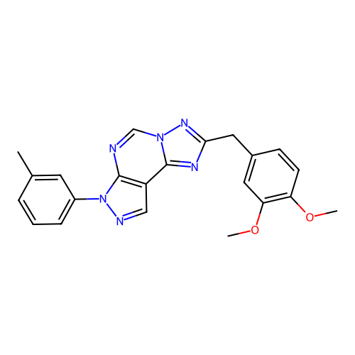 2-(3,4-dimethoxybenzyl)-7-(m-tolyl)-7H-pyrazolo[4,3-e][1,2,4]triazolo[1,5-c]pyrimidine structure
