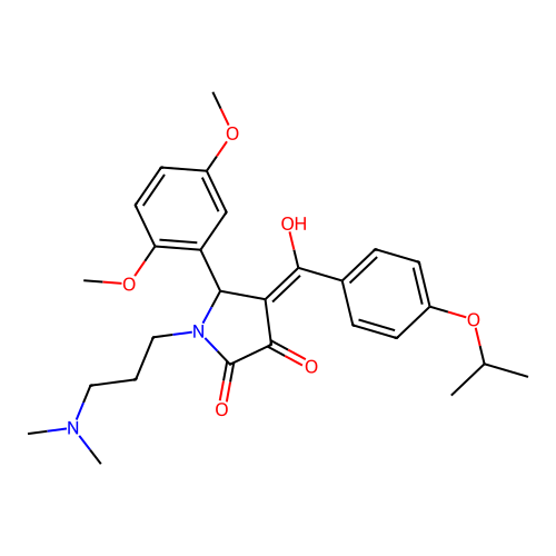 (4E)-5-(2,5-dimethoxyphenyl)-1-[3-(dimethylamino)propyl]-4-[hydroxy-(4-propan-2-yloxyphenyl)methylidene]pyrrolidine-2,3-dione structure