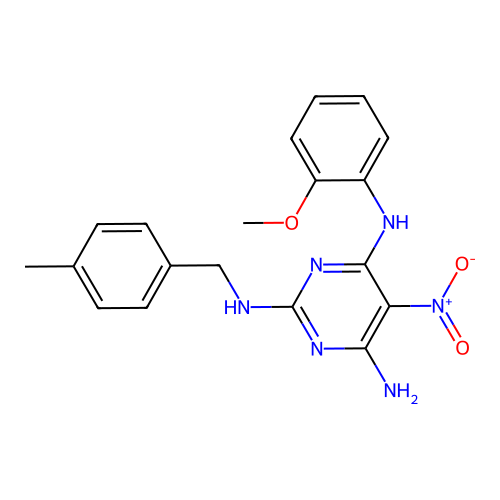 N~4~-(2-methoxyphenyl)-N~2~-(4-methylbenzyl)-5-nitropyrimidine-2,4,6-triamine structure