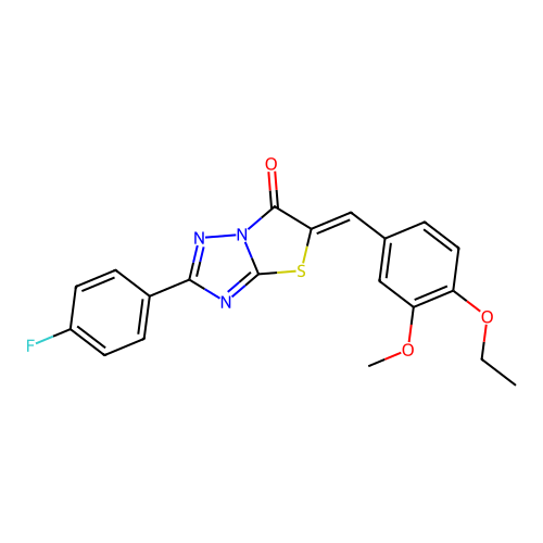 (Z)-5-(4-ethoxy-3-methoxybenzylidene)-2-(4-fluorophenyl)thiazolo[3,2-b][1,2,4]triazol-6(5H)-one structure