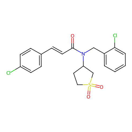 (2E)-N-(2-chlorobenzyl)-3-(4-chlorophenyl)-N-(1,1-dioxidotetrahydrothiophen-3-yl)prop-2-enamide structure