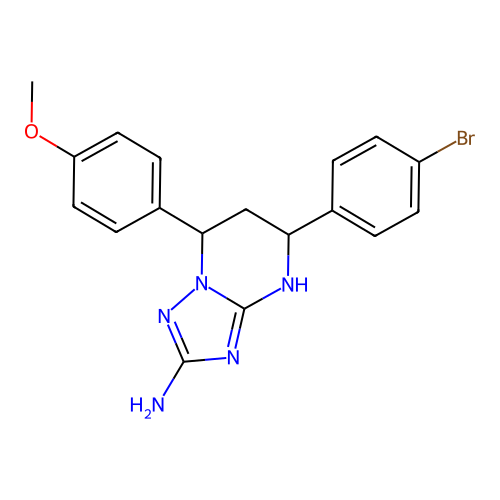 5-(4-bromophenyl)-7-(4-methoxyphenyl)-4,5,6,7-tetrahydro[1,2,4]triazolo[1,5-a]pyrimidin-2-amine structure