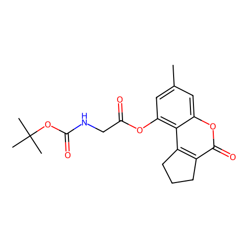 (7-methyl-4-oxo-2,3-dihydro-1H-cyclopenta[c]chromen-9-yl) 2-[(2-methylpropan-2-yl)oxycarbonylamino]acetate structure