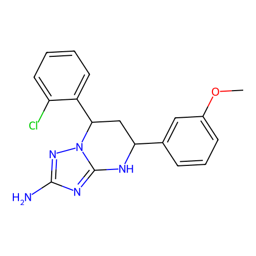 7-(2-chlorophenyl)-5-(3-methoxyphenyl)-1,5,6,7-tetrahydro-[1,2,4]triazolo[1,5-a]pyrimidin-2-amine structure
