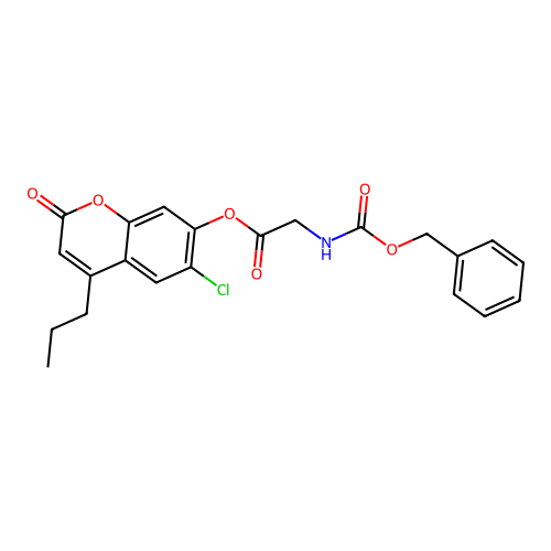 6-chloro-2-oxo-4-propyl-2H-chromen-7-yl N-[(benzyloxy)carbonyl]glycinate structure