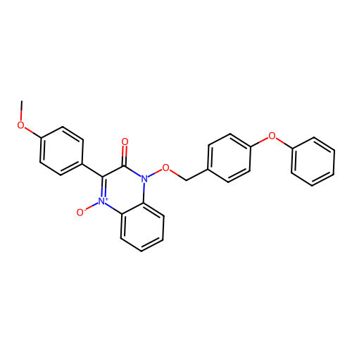3-(4-methoxyphenyl)-1-[(4-phenoxybenzyl)oxy]quinoxalin-2(1H)-one 4-oxide structure
