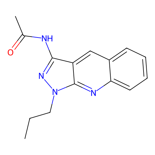 N-(1-propyl-1H-pyrazolo[3,4-b]quinolin-3-yl)acetamide structure