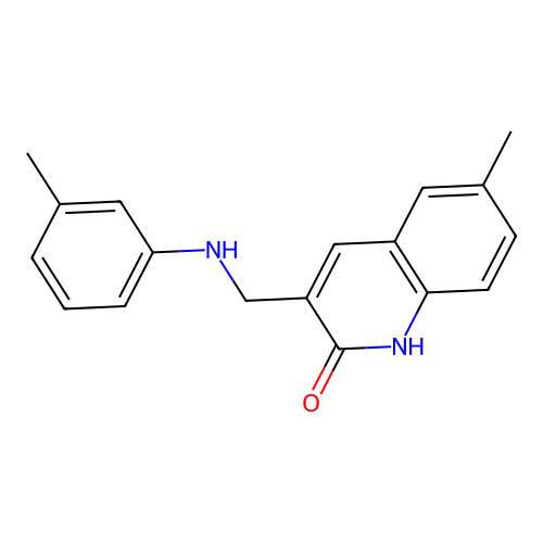 6-methyl-3-{[(3-methylphenyl)amino]methyl}quinolin-2(1H)-one structure