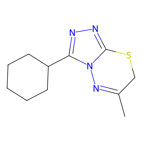3-cyclohexyl-6-methyl-7H-[1,2,4]triazolo[3,4-b][1,3,4]thiadiazine structure