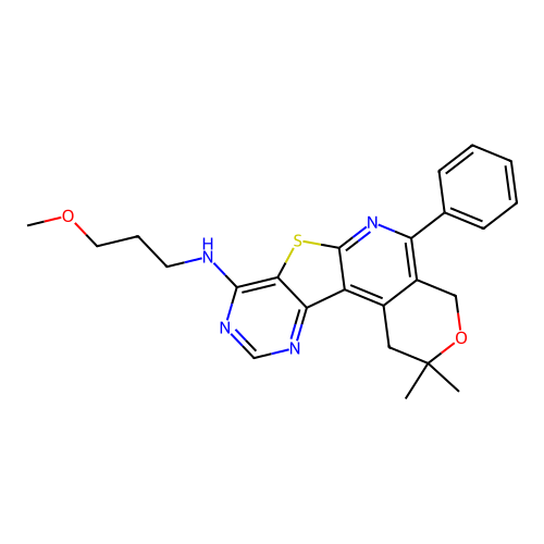 N-(2,2-DIMETHYL-5-PHENYL-1,4-DIHYDRO-2H-PYRANO[4'',3'':4',5']PYRIDO[3',2':4,5]THIENO[3,2-D]PYRIMIDIN-8-YL)-N-(3-METHOXYPROPYL)AMINE structure