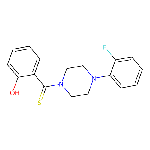 [4-(2-Fluorophenyl)piperazin-1-yl](2-hydroxyphenyl)methanethione structure