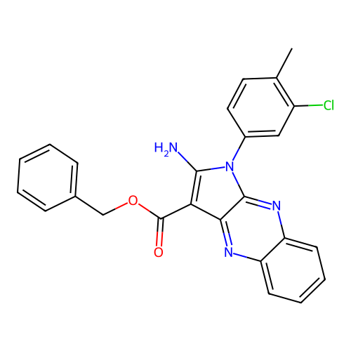 benzyl 2-amino-1-(3-chloro-4-methylphenyl)-1H-pyrrolo[2,3-b]quinoxaline-3-carboxylate structure