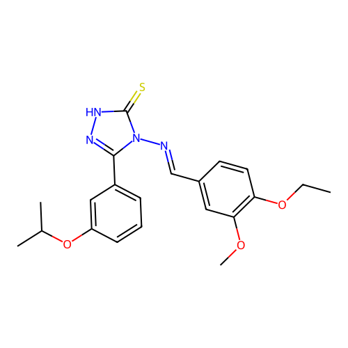(E)-4-((4-ethoxy-3-methoxybenzylidene)amino)-5-(3-isopropoxyphenyl)-4H-1,2,4-triazole-3-thiol structure