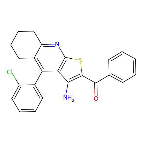 [3-amino-4-(2-chlorophenyl)-5,6,7,8-tetrahydrothieno[2,3-b]quinolin-2-yl]-phenylmethanone structure