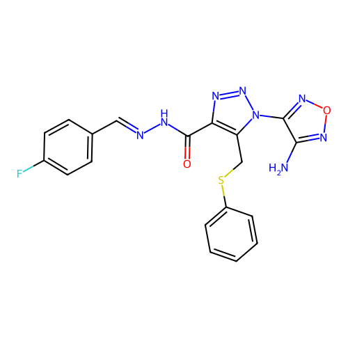 C19H15FN8O2S structure