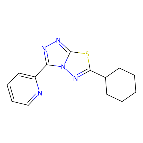 6-Cyclohexyl-3-pyridin-2-yl-[1,2,4]triazolo[3,4-b][1,3,4]thiadiazole structure