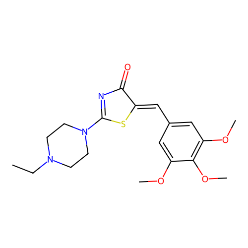 (5Z)-2-(4-ethylpiperazin-1-yl)-5-(3,4,5-trimethoxybenzylidene)-1,3-thiazol-4(5H)-one structure