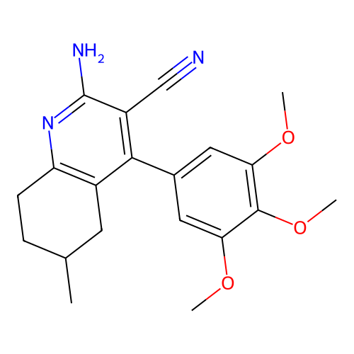 2-amino-6-methyl-4-(3,4,5-trimethoxyphenyl)-5,6,7,8-tetrahydroquinoline-3-carbonitrile structure