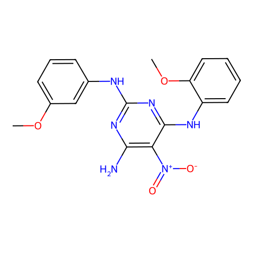 N~4~-(2-methoxyphenyl)-N~2~-(3-methoxyphenyl)-5-nitropyrimidine-2,4,6-triamine structure