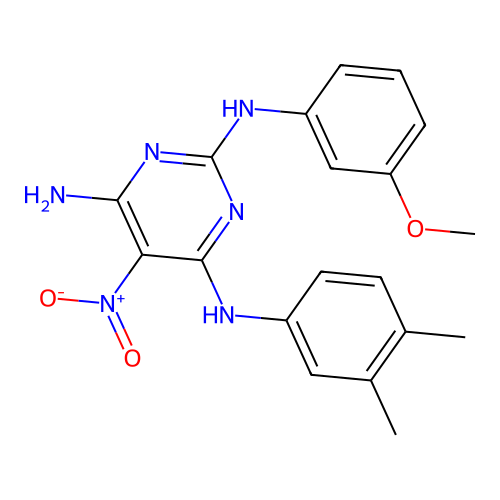 N4-(3,4-DIMETHYLPHENYL)-N2-(3-METHOXYPHENYL)-5-NITROPYRIMIDINE-2,4,6-TRIAMINE structure