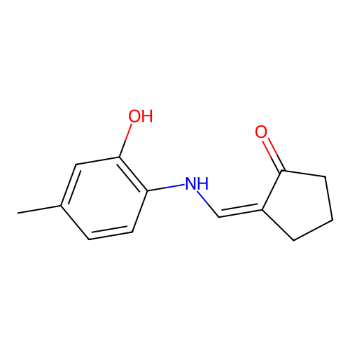 (2Z)-2-{[(2-hydroxy-4-methylphenyl)amino]methylidene}cyclopentanone structure