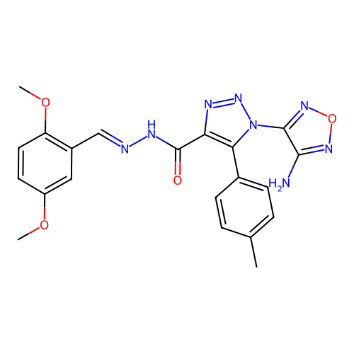 (E)-1-(4-amino-1,2,5-oxadiazol-3-yl)-N'-(2,5-dimethoxybenzylidene)-5-(p-tolyl)-1H-1,2,3-triazole-4-carbohydrazide structure