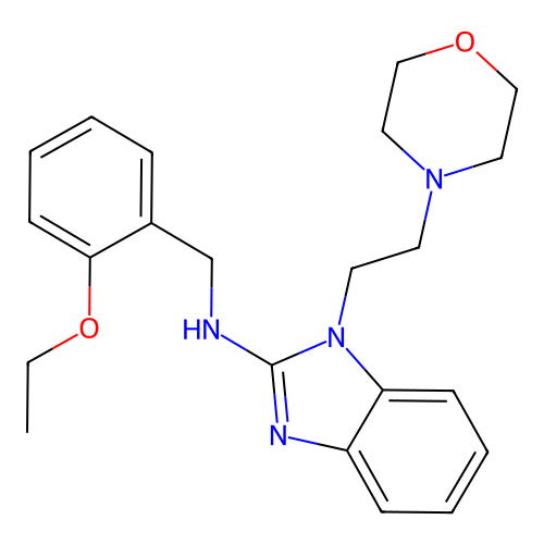 N-(2-ethoxybenzyl)-1-[2-(morpholin-4-yl)ethyl]-1H-benzimidazol-2-amine structure