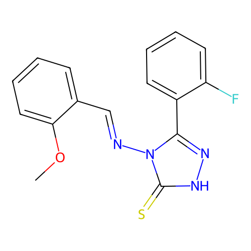 5-(2-Fluorophenyl)-4-((2-methoxybenzylidene)amino)-4H-1,2,4-triazole-3-thiol structure