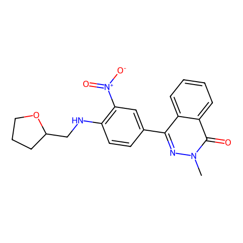 2-methyl-4-{3-nitro-4-[(tetrahydrofuran-2-ylmethyl)amino]phenyl}phthalazin-1(2H)-one structure