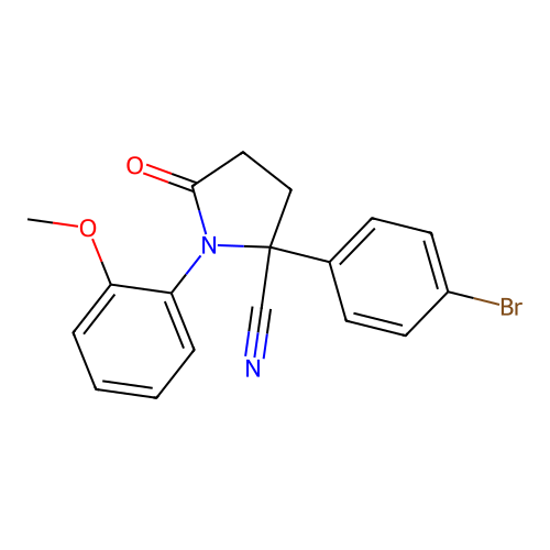 2-(4-Bromophenyl)-1-(2-methoxyphenyl)-5-oxopyrrolidine-2-carbonitrile structure