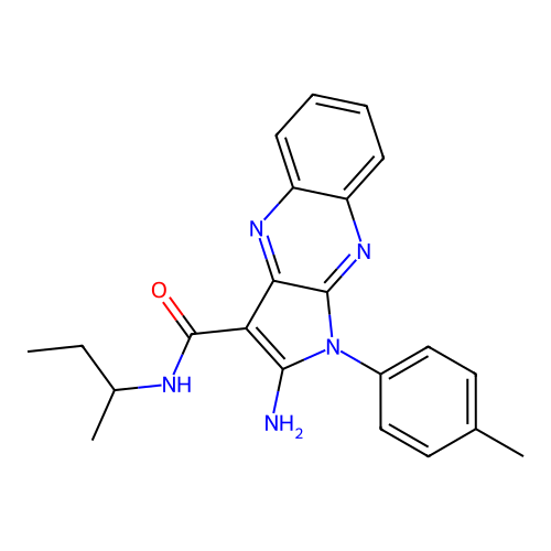 2-amino-N-(butan-2-yl)-1-(4-methylphenyl)-1H-pyrrolo[2,3-b]quinoxaline-3-carboxamide structure