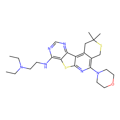 N'-(2,2-Dimethyl-5-morpholin-4-yl-1,4-dihydro-2H-3,7-dithia-6,9,11-triaza-benzo[c]fluoren-8-yl)-N,N-diet hyl-ethane-1,2-diamine structure