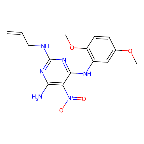 [6-Amino-5-nitro-2-(prop-2-enylamino)pyrimidin-4-yl](2,5-dimethoxyphenyl)amine structure