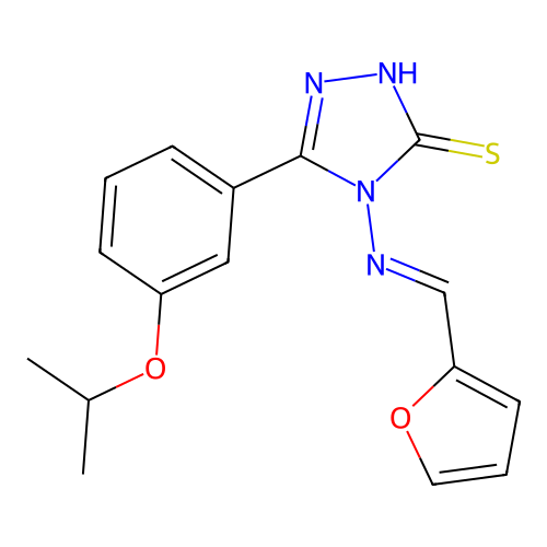 4-((2-Furylmethylene)amino)-5-(3-isopropoxyphenyl)-4H-1,2,4-triazole-3-thiol structure