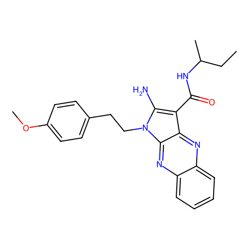 2-amino-N-(sec-butyl)-1-(4-methoxyphenethyl)-1H-pyrrolo[2,3-b]quinoxaline-3-carboxamide structure