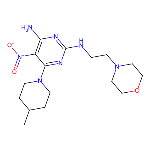 [4-amino-6-(4-methylpiperidyl)-5-nitropyrimidin-2-yl](2-morpholin-4-ylethyl)am ine structure